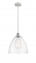  516-1P-WPC-GBD-122 - Bristol - 1 Light - 12 inch - White Polished Chrome - Cord hung - Mini Pendant