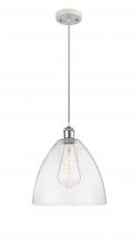  516-1P-WPC-GBD-124 - Bristol - 1 Light - 12 inch - White Polished Chrome - Cord hung - Mini Pendant