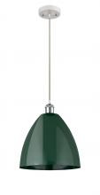  516-1P-WPC-MBD-12-GR - Plymouth - 1 Light - 12 inch - White Polished Chrome - Cord hung - Mini Pendant