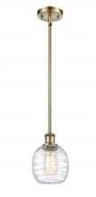  516-1S-AB-G1013 - Belfast - 1 Light - 6 inch - Antique Brass - Mini Pendant