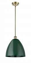  516-1S-AB-MBD-12-GR - Plymouth - 1 Light - 12 inch - Antique Brass - Pendant