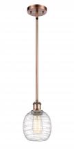  516-1S-AC-G1013 - Belfast - 1 Light - 6 inch - Antique Copper - Mini Pendant