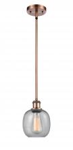  516-1S-AC-G104 - Belfast - 1 Light - 6 inch - Antique Copper - Mini Pendant