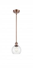  516-1S-AC-G122-6 - Athens - 1 Light - 6 inch - Antique Copper - Mini Pendant