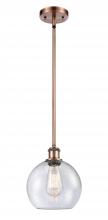  516-1S-AC-G124 - Athens - 1 Light - 8 inch - Antique Copper - Mini Pendant