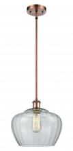  516-1S-AC-G92-L - Fenton - 1 Light - 11 inch - Antique Copper - Mini Pendant