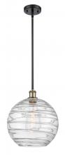  516-1S-BAB-G1213-12 - Athens Deco Swirl - 1 Light - 12 inch - Black Antique Brass - Mini Pendant