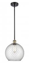  516-1S-BAB-G122-10CSN - Farmhouse Chicken Wire - 1 Light - 10 inch - Black Antique Brass - Mini Pendant