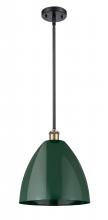  516-1S-BAB-MBD-12-GR - Plymouth - 1 Light - 12 inch - Black Antique Brass - Pendant