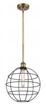  516-1S-BB-CE-12-BK - Lake Placid - 1 Light - 12 inch - Brushed Brass - Mini Pendant