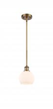  516-1S-BB-G121-6 - Athens - 1 Light - 6 inch - Brushed Brass - Mini Pendant