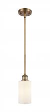  516-1S-BB-G801 - Clymer - 1 Light - 4 inch - Brushed Brass - Mini Pendant