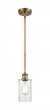  516-1S-BB-G802 - Clymer - 1 Light - 4 inch - Brushed Brass - Mini Pendant