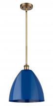  516-1S-BB-MBD-12-BL - Plymouth - 1 Light - 12 inch - Brushed Brass - Pendant