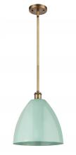  516-1S-BB-MBD-12-SF - Plymouth - 1 Light - 12 inch - Brushed Brass - Pendant