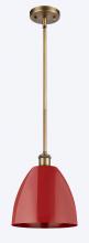  516-1S-BB-MBD-9-RD - Plymouth - 1 Light - 9 inch - Brushed Brass - Pendant