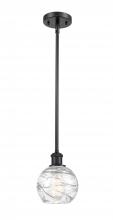  516-1S-BK-G1213-6 - Athens Deco Swirl - 1 Light - 6 inch - Matte Black - Mini Pendant