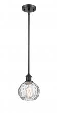  516-1S-BK-G1215-6 - Athens Water Glass - 1 Light - 6 inch - Matte Black - Mini Pendant