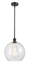  516-1S-BK-G124-12 - Athens - 1 Light - 12 inch - Matte Black - Mini Pendant