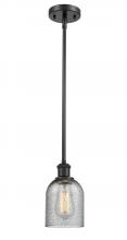  516-1S-BK-G257 - Caledonia - 1 Light - 5 inch - Matte Black - Mini Pendant