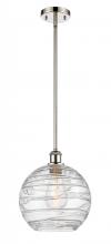  516-1S-PN-G1213-10-LED - Athens Deco Swirl - 1 Light - 10 inch - Polished Nickel - Mini Pendant