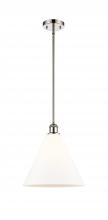  516-1S-PN-GBC-121 - Berkshire - 1 Light - 12 inch - Polished Nickel - Mini Pendant