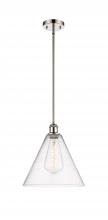  516-1S-PN-GBC-124 - Berkshire - 1 Light - 12 inch - Polished Nickel - Mini Pendant