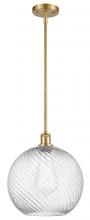  516-1S-SG-G1214-12 - Athens Twisted Swirl - 1 Light - 12 inch - Satin Gold - Mini Pendant