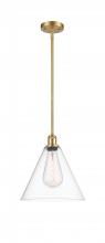  516-1S-SG-GBC-122 - Berkshire - 1 Light - 12 inch - Satin Gold - Mini Pendant