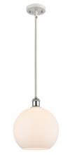  516-1S-WPC-G121-10-LED - Athens - 1 Light - 10 inch - White Polished Chrome - Mini Pendant