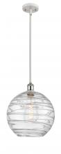  516-1S-WPC-G1213-12 - Athens Deco Swirl - 1 Light - 12 inch - White Polished Chrome - Mini Pendant