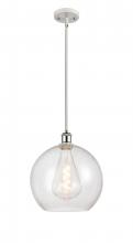  516-1S-WPC-G124-12 - Athens - 1 Light - 12 inch - White Polished Chrome - Mini Pendant