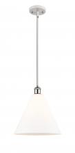  516-1S-WPC-GBC-121 - Berkshire - 1 Light - 12 inch - White Polished Chrome - Mini Pendant