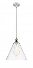  516-1S-WPC-GBC-124 - Berkshire - 1 Light - 12 inch - White Polished Chrome - Mini Pendant