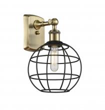  516-1W-AB-CE-8-BK - Lake Placid - 1 Light - 8 inch - Antique Brass - Sconce