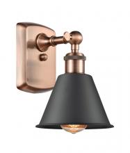  516-1W-AC-M8-BK - Smithfield - 1 Light - 7 inch - Antique Copper - Sconce