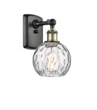  516-1W-BAB-G1215-6-LED - Athens Water Glass - 1 Light - 6 inch - Black Antique Brass - Sconce