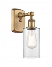  516-1W-BB-G802 - Clymer - 1 Light - 4 inch - Brushed Brass - Sconce