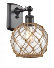  516-1W-OB-G122-8RB - Farmhouse Rope - 1 Light - 8 inch - Oil Rubbed Bronze - Sconce