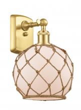  516-1W-SG-G121-8RB - Farmhouse Rope - 1 Light - 8 inch - Satin Gold - Sconce