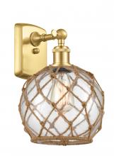  516-1W-SG-G122-8RB - Farmhouse Rope - 1 Light - 8 inch - Satin Gold - Sconce