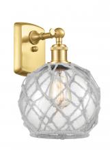  516-1W-SG-G122-8RW - Farmhouse Rope - 1 Light - 8 inch - Satin Gold - Sconce