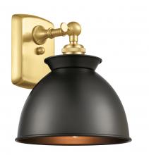 Innovations Lighting 516-1W-SG-M14-BK-LED - Adirondack - 1 Light - 8 inch - Satin Gold - Sconce