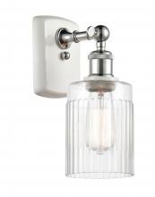  516-1W-WPC-G342 - Hadley - 1 Light - 5 inch - White Polished Chrome - Sconce