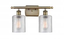  516-2W-AB-G112 - Cobbleskill - 2 Light - 15 inch - Antique Brass - Bath Vanity Light