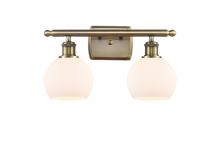  516-2W-AB-G121-6-LED - Athens - 2 Light - 16 inch - Antique Brass - Bath Vanity Light