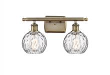  516-2W-AB-G1215-6 - Athens Water Glass - 2 Light - 16 inch - Antique Brass - Bath Vanity Light