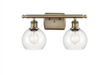  516-2W-AB-G122-6 - Athens - 2 Light - 16 inch - Antique Brass - Bath Vanity Light