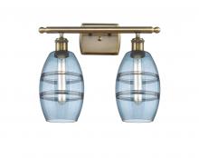  516-2W-AB-G557-6BL - Vaz - 2 Light - 16 inch - Antique Brass - Bath Vanity Light