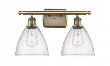  516-2W-AB-GBD-754 - Bristol - 2 Light - 18 inch - Antique Brass - Bath Vanity Light